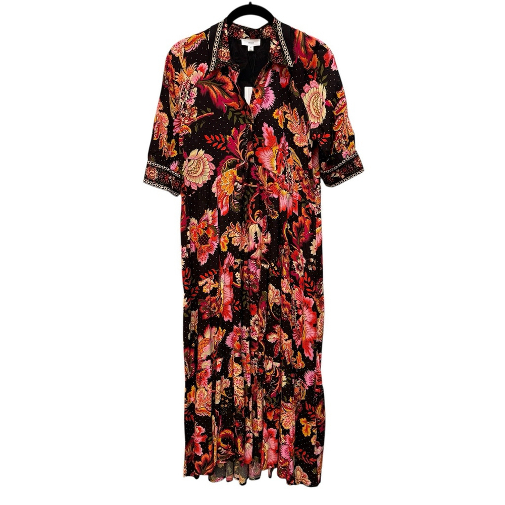 A Loves A Black Red Floral Quarter Sleeve Maxi Dress XS NWT
